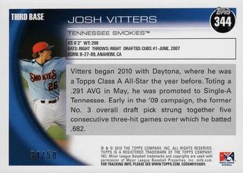 2010 Topps Pro Debut - Gold #344 Josh Vitters Back