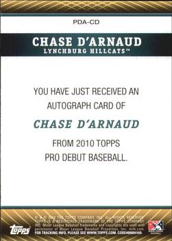 2010 Topps Pro Debut - Prospect Autographs #PDA-CD Chase D'Arnaud Back