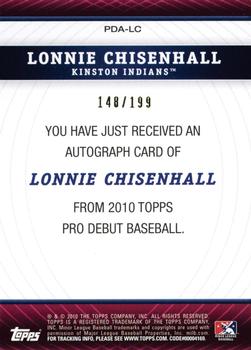 2010 Topps Pro Debut - Prospect Autographs Blue #PDA-LC Lonnie Chisenhall Back