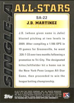 2010 Topps Pro Debut - Single-A All-Stars #SA-22 J.D. Martinez Back