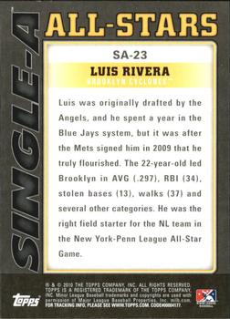 2010 Topps Pro Debut - Single-A All-Stars #SA-23 Luis Rivera Back