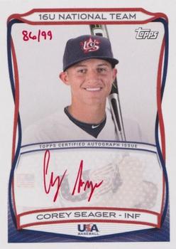 2010 Topps USA Baseball - Autographs Red #ATBD18 Corey Seager Front