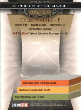 2010 TriStar Pursuit #5 Tyler Matzek Back