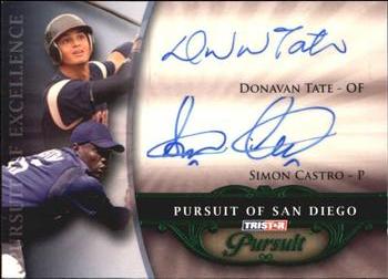 2010 TriStar Pursuit - Autographs Green #160 Donavan Tate / Simon Castro Front