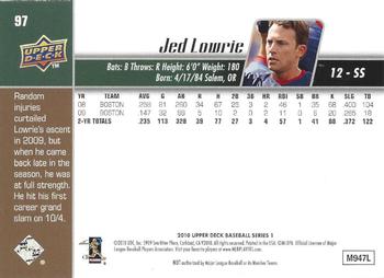 2010 Upper Deck - Gold #97 Jed Lowrie Back