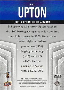 2010 Upper Deck - Supreme Blue #S-51 Justin Upton Back