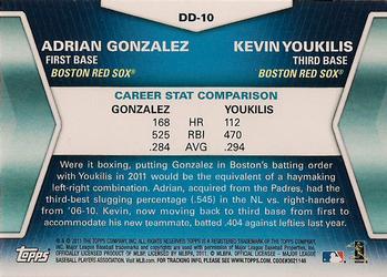 2011 Topps - Diamond Duos (Series 2) #DD-10 Adrian Gonzalez / Kevin Youkilis Back