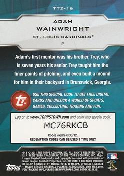 2011 Topps - Topps Town (Series 2) #TT2-16 Adam Wainwright Back
