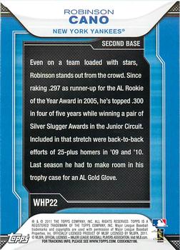 2011 Topps - Walmart Hanger Pack Exclusives #WHP22 Robinson Cano Back