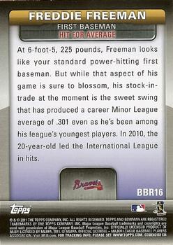 2011 Bowman - Bowman's Brightest #BBR16 Freddie Freeman Back