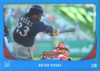 2011 Bowman Chrome - Blue Refractors #90 Rickie Weeks Front