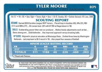 2011 Bowman - Chrome Prospects #BCP5 Tyler Moore Back