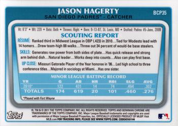 2011 Bowman - Chrome Prospects #BCP35 Jason Hagerty Back
