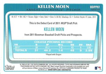 2011 Bowman Draft Picks & Prospects - Chrome Prospects Purple Refractors #BDPP87 Kellen Moen Back