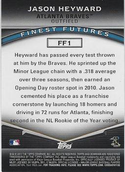 2011 Bowman - Finest Futures #FF1 Jason Heyward Back