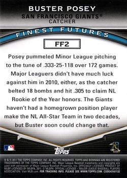 2011 Bowman - Finest Futures #FF2 Buster Posey Back