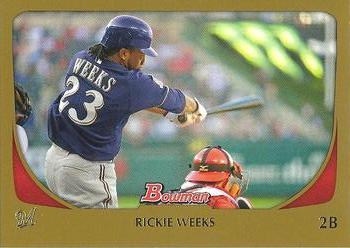 2011 Bowman - Gold #104 Rickie Weeks Front