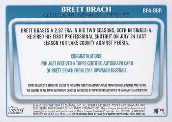 2011 Bowman - Prospect Autographs #BPA-BBR Brett Brach Back