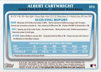 2011 Bowman - Prospects #BP32 Albert Cartwright Back