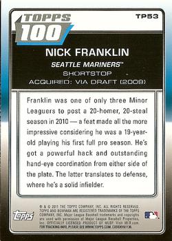 2011 Bowman - Topps 100 #TP53 Nick Franklin Back