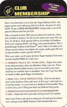 1995 Stadium Club #NNO Stadium Club Membership Front