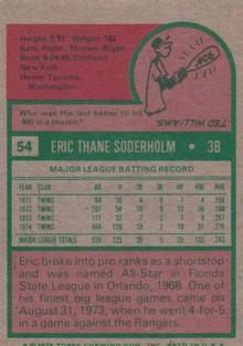1975 Topps Mini #54 Eric Soderholm Back