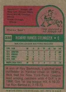 1975 Topps Mini #338 Rick Stelmaszek Back
