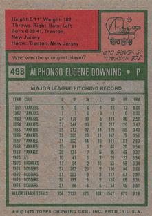 1975 Topps Mini #498 Al Downing Back