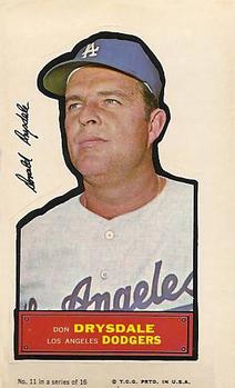 1968 Topps Action All-Star Stickers #11 Don Drysdale Front