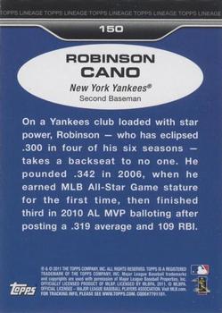 2011 Topps Lineage #150 Robinson Cano Back
