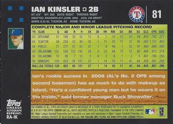 2011 Topps Lineage - Autographs #RA-IK Ian Kinsler Back