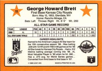 1989 Donruss All-Stars #11 George Brett Back