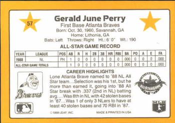 1989 Donruss All-Stars #57 Gerald Perry Back
