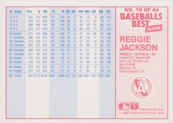 1986 Fleer Baseball's Best Sluggers vs. Pitchers #18 Reggie Jackson Back