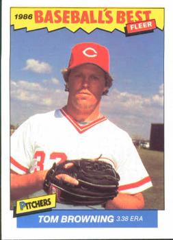 1986 Fleer Baseball's Best Sluggers vs. Pitchers #4 Tom Browning Front