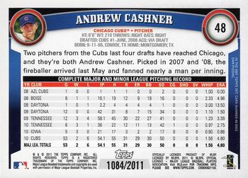 2011 Topps - Gold #48 Andrew Cashner Back