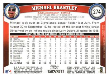 2011 Topps - Gold #274 Michael Brantley Back