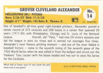 1980-87 SSPC HOF #14 Grover Cleveland Alexander Back