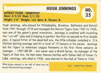 1980-87 SSPC HOF #35 Hughie Jennings Back
