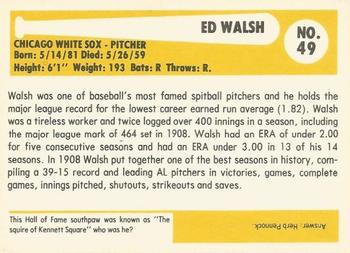 1980-87 SSPC HOF #49 Ed Walsh Back