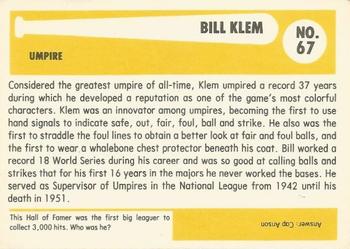 1980-87 SSPC HOF #67 Bill Klem Back