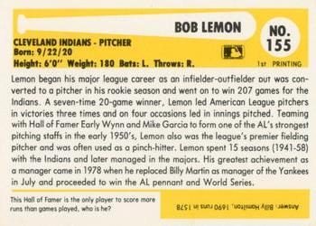 1980-87 SSPC HOF #155 Bob Lemon Back