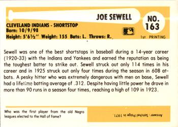 1980-87 SSPC HOF #163 Joe Sewell Back