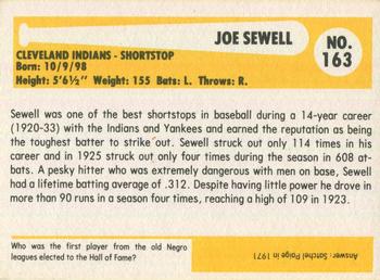 1980-87 SSPC HOF #163 Joe Sewell Back