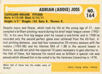 1980-87 SSPC HOF #164 Addie Joss Back
