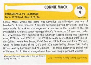 1980-87 SSPC HOF #9 Connie Mack Back