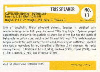 1980-87 SSPC HOF #11 Tris Speaker Back
