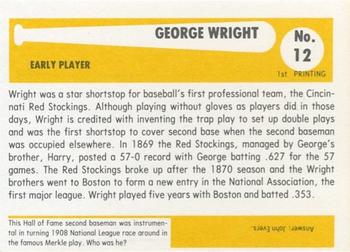 1980-87 SSPC HOF #12 George Wright Back