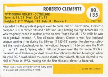 1980-87 SSPC HOF #135 Roberto Clemente Back