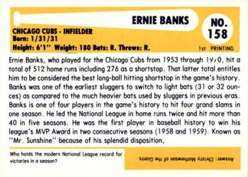 1980-87 SSPC HOF #158 Ernie Banks Back